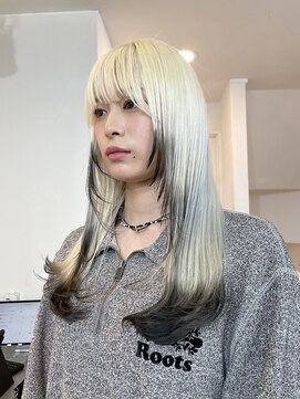 ミーム 原宿 表参道(meme) ◎ブロンドハイトーンカラーデザインカラーアンブレラカラー金髪