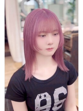ネオリーブ クーロ(Neolive curro) ハッシュレイヤー×ハイトーンピンク[デザインカラー/ブリーチ]