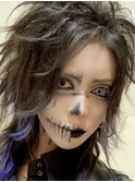 『V系＆ガイコツ半顔ハロウィンメイク＋V系盛りセット』(^○^)