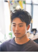 メンズカットスパイキーアップバング