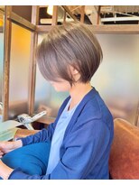 ハピネス クローバー 学園前店(Happiness CLOVER)&nbsp;ナチュラルショートショートボブ×髪質改善×白髪ぼかし8.6