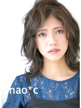 ナオシ トレス 富雄店(nao*c tres) 【nao*c 富雄店】ゆるふわ☆大人可愛いミディアムウルフスタイル