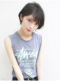 天神【BIRTH】丸みショート×毛先パーマ前髪パーマ