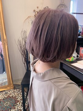 マイ ヘア デザイン 岡崎(MY hair design) 透け感残るピンクベージュカラー