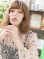 カバーヘア ブリス 上尾西口店(COVER HAIR bliss)&nbsp;オリーブカラーくせ毛風前下がりふわミディb上尾20代30代40代