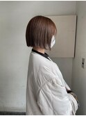 ミニボブ/切りっぱなしボブ/くすみベージュ/sn