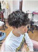 メンズ 波巻きスパイラルパーマ 刈り上げ高め