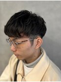 メンズ刈上げ爽やかマッシュパーマモテ束感スタイル【新大阪】