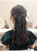 エレガンススタイル＊ハーフアップ サテンリボン