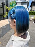 ブリーチカラー/ブルーカラー/ボブ