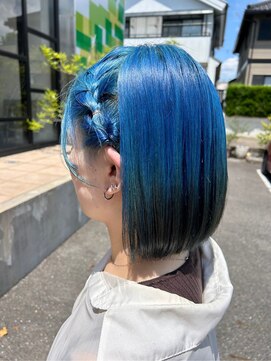 ヘアーアンドエステ ハラダ 滝ノ水店(Hair&Esthe Harada) ブリーチカラー/ブルーカラー/ボブ