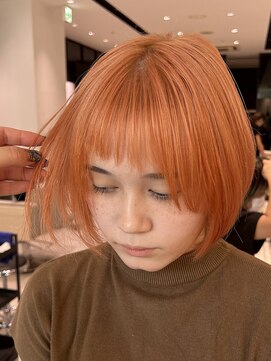 ステア ケース(stair case) ペールオレンジカラーハイトーン髪質改善トリートメント