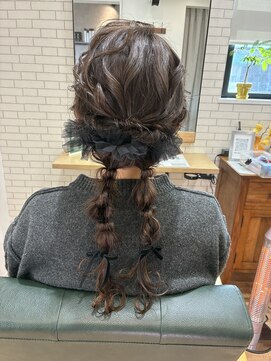 サクラ ふわふわガーリーアレンジ