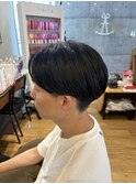 センターパート×ニュアンスパーマ