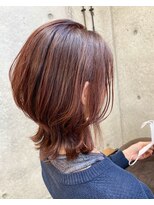 ヘアメイク ゼロ(0)&nbsp;ネオウルフ×ピンクブラウン
