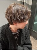 フェザーパーマスパイキーショートブルーブラックサーフカールy