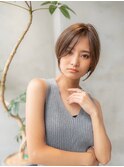 ショートヘア似合わせカットグレージュカラーイメチェン小顔