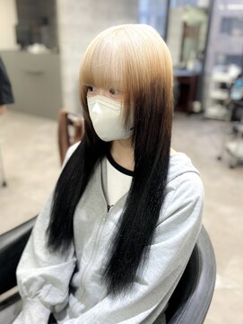 オズ 梅田店(OZ) ホワイトルーツカラー/スーパー人毛エクステ50枚