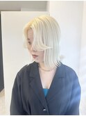 ホワイトブロンド/ホワイトカラー/ダブルカラー/ケアブリーチ