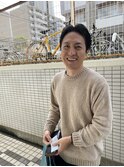 ソフトツーブロック/刈り上げ/センターパート/ブルーブラック