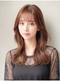 *透明感ベージュ 顔まわりカット 梅田*