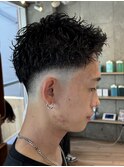 短髪パーマスパイキーパーマメンズショートパーマ原宿フェード