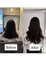 リゼル シブヤ(RISEL SHIBUYA) ミディアムからエクステ70本でロングヘアにイメチェン!