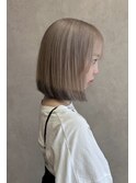10代20代/ベージュ/裾カラー/ボブ