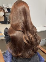 ラック 津田沼(LUCK)&nbsp;ブリーチなしダブルカラー/オレンジブラウン/韓国巻きロング