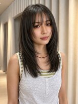 ノラ ギンザ(NORA GINZA) セミロングレイヤーレイヤーカット顔周りカット透明感カラー
