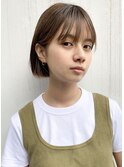  【mee.】ハセガワヒトシ 　ベージュ☆切りっぱなしボブ☆