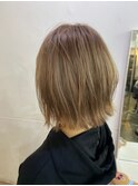 毛先カラー_ココアブラウン _ひし形ショート