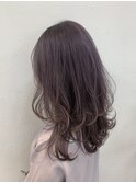 色落ち最強ラベンダーカラー レイヤースタイル近鉄八尾髪質改善