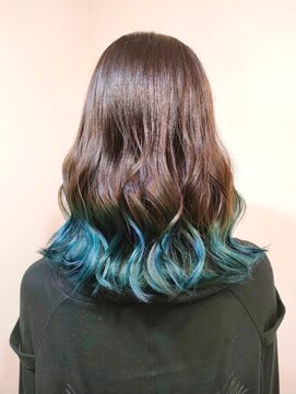 リリー シブヤ(Lilly shibuya) 【Lilly渋谷】#ターコイズブルー#グラデーション#裾カラー