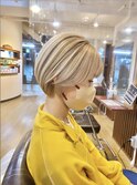 あやか流!丸みショート×ハイトーンベージュ