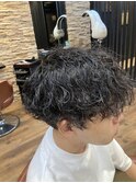 マッシュ×波巻きパーマ