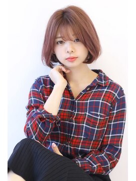 オーロ 西大寺店(ORO) ピンクベージュのワンカールボブ