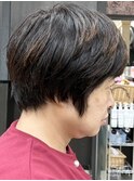 大人可愛いミセス前下がりショートスタイル/春日部/30代40代50代