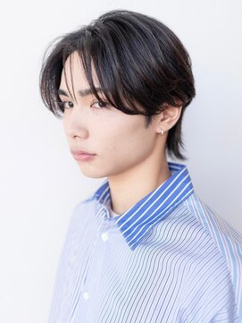 イオ 本厚木(io) ニュアンスパーマセンターパートウルフハイライトメンズカット