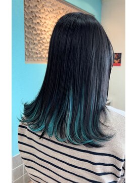 デンパツクラブ ストリート(DENPATSU CLUB Street) インナーカラーターコイズブルー