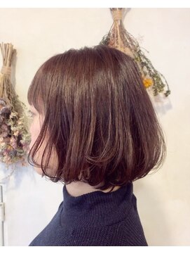 ランプ ヘアー(lamp hair) ショートボブ×コーラルピンク/lamp 清水