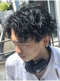 ツイストスパイラルシャドウパーマフェザーパーマセンターパート