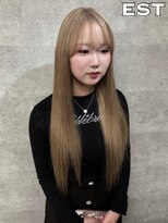 エスト 大阪梅田(EST) レミー100%/53cm☆シールエクステ60枚+ブリーチカラー