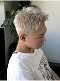 【短髪ハイトーン】スパイキーショート×ホワイトブロンド