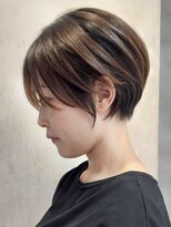 エリマ 横浜西口(elima)&nbsp;横浜西口イルミナカラーマッシュショートヘアッシュベージュ40代