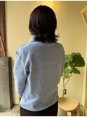 〈浅草 半個室〉ゆるボブパーマ×ワインレッド