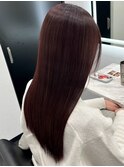 ロングヘアーチェリーカラー髪質改善　赤坂見附