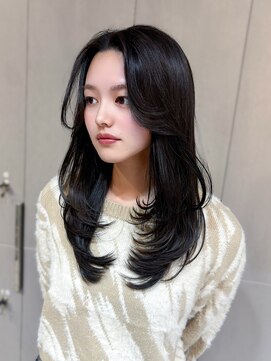 暗めカラー/韓国風巻き/レイヤーカット/くすみベージュ/横浜