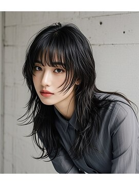 ショートボブシースルーマッシュウルフカットショートヘアボブ