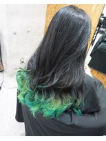 ヘアテリア リュウ 大塚(hair teria ryu) グラデーションカラー/グリーン/ロングレイヤー